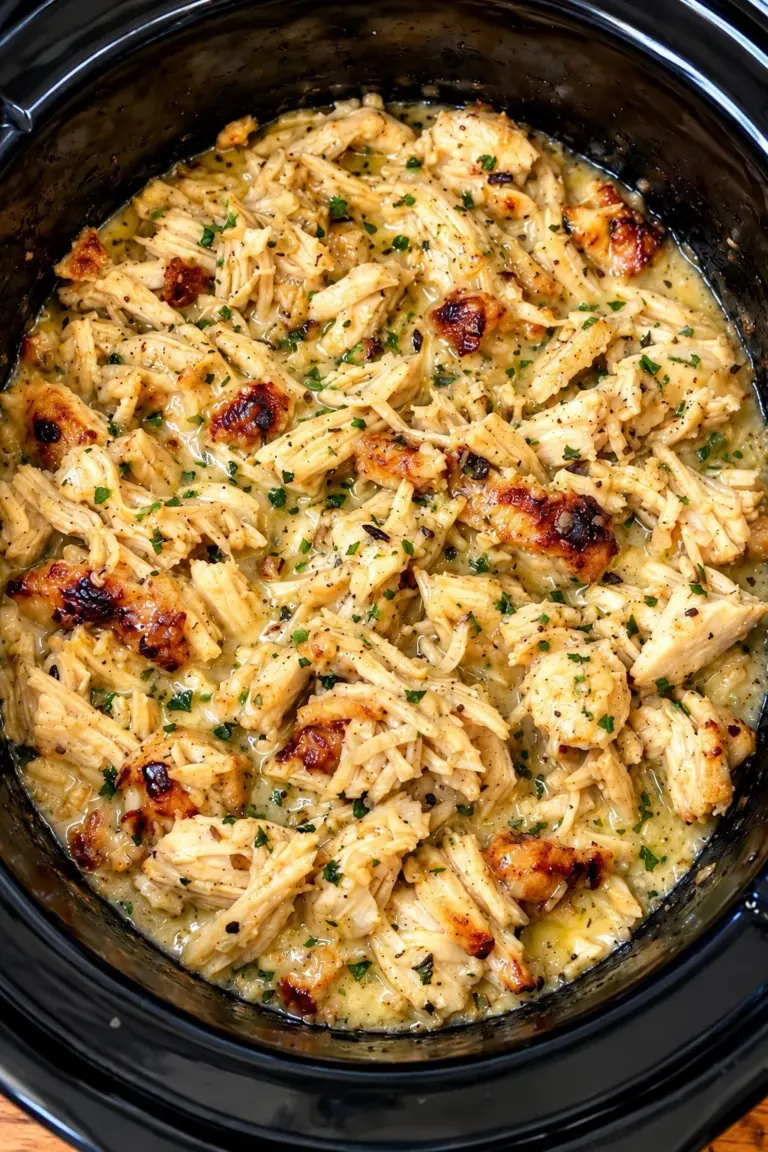 Slow cooker Amish wedding chicken recipe with 4 ingredients