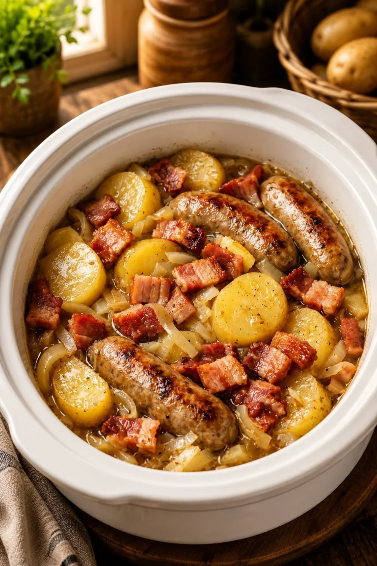 Slow Cooker 4-Ingredient Dublin Coddle served in a bowl