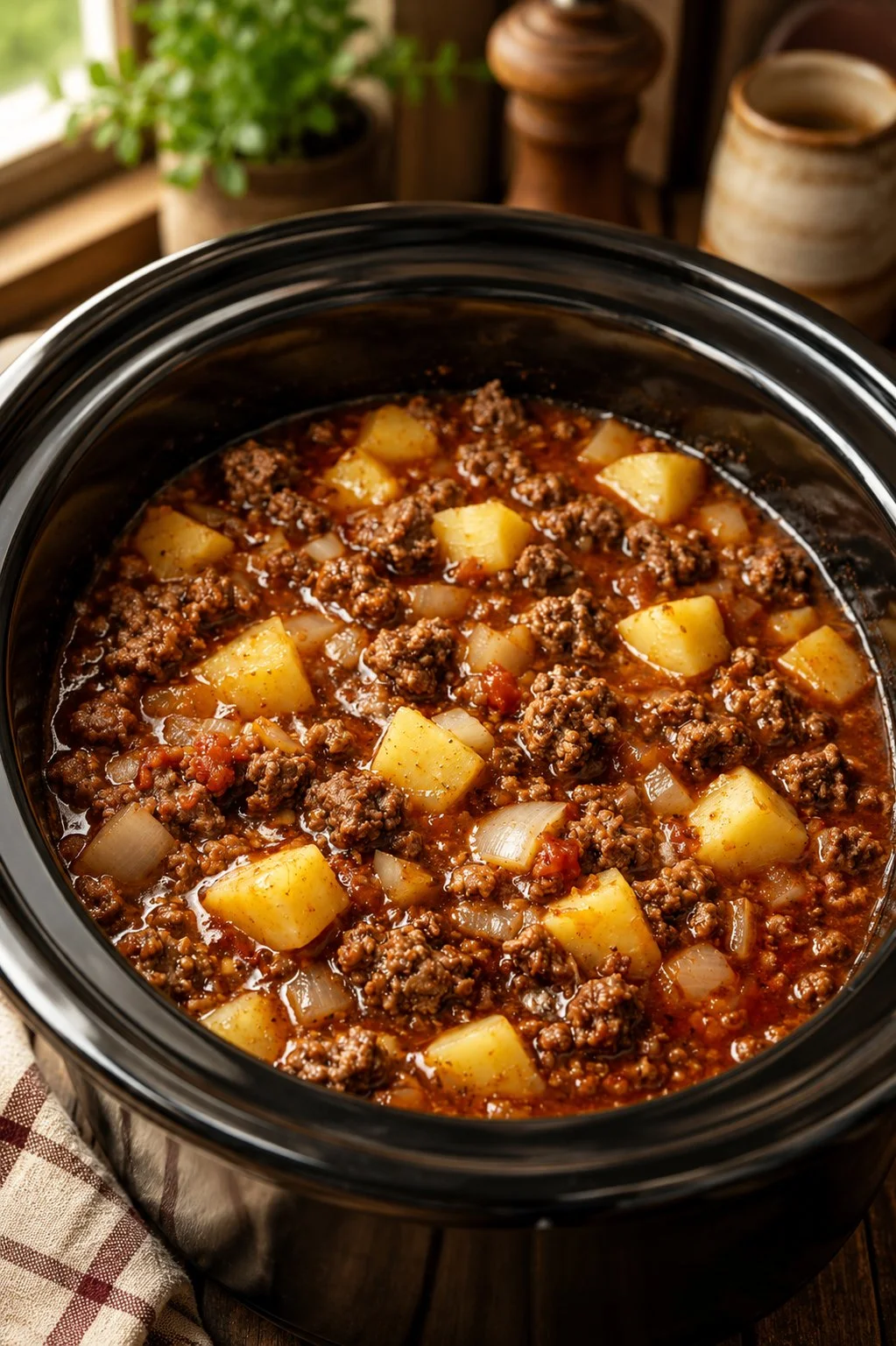 Delicious Slow Cooker 4-Ingredient Mulligan Stew in a bowl