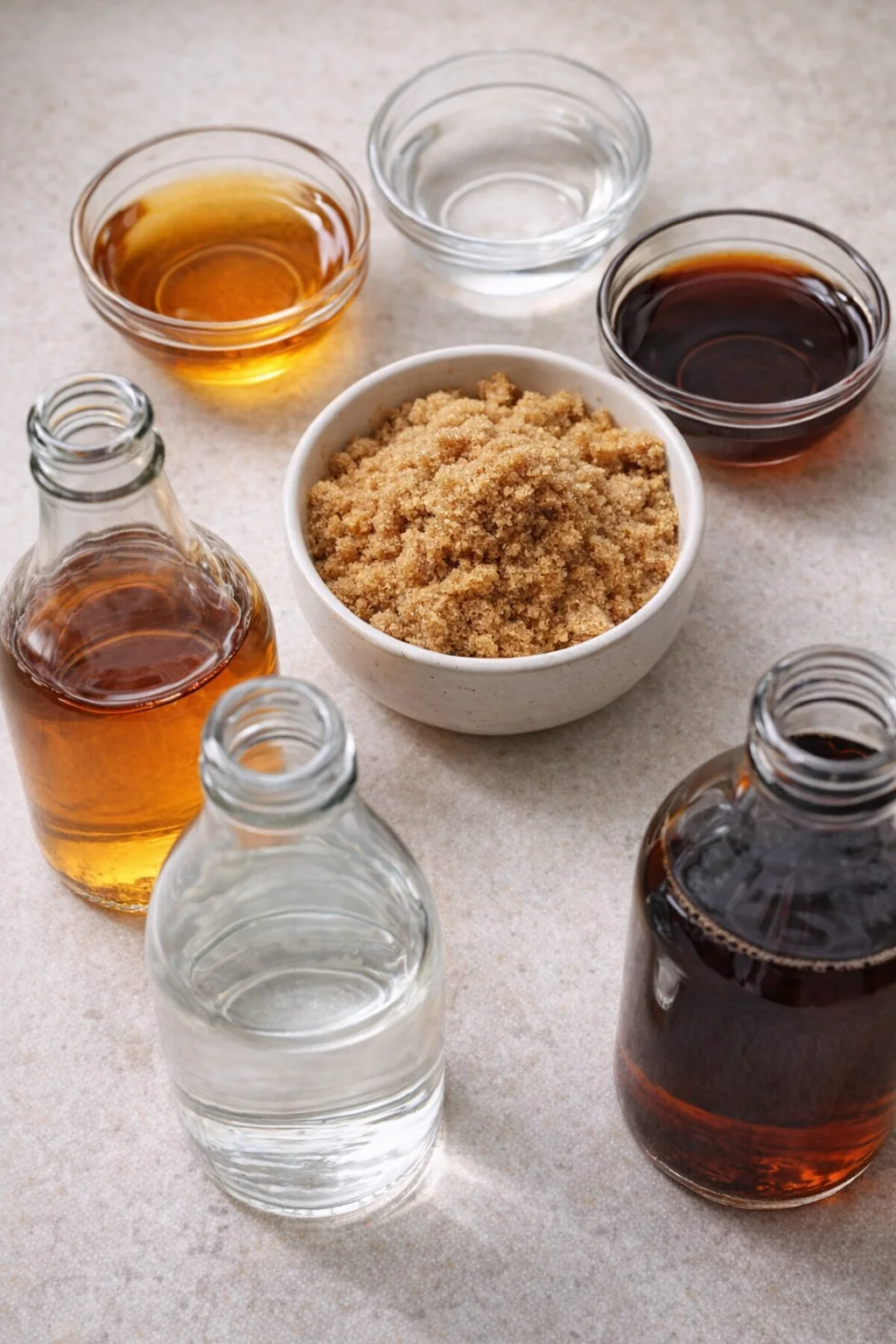 Brown sugar and different vinegars for sweet and sour pork chop variations