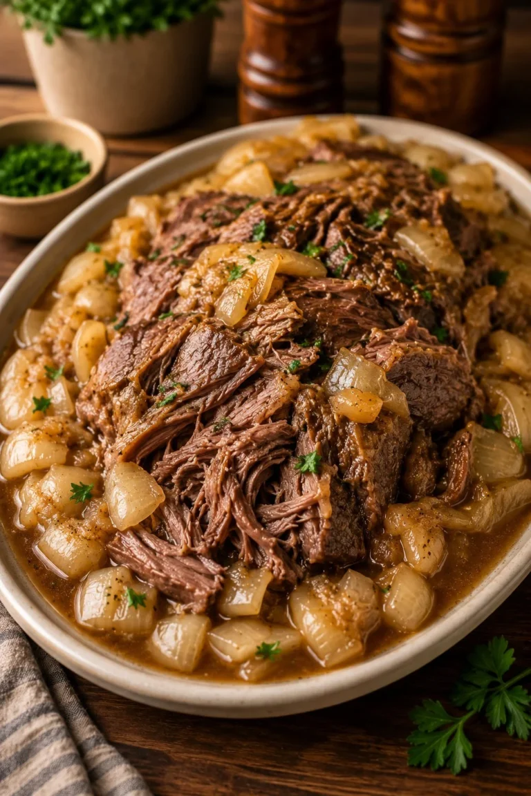 Slow Cooker Garlic Herb Pork Roast with fresh herbs and garlic spices