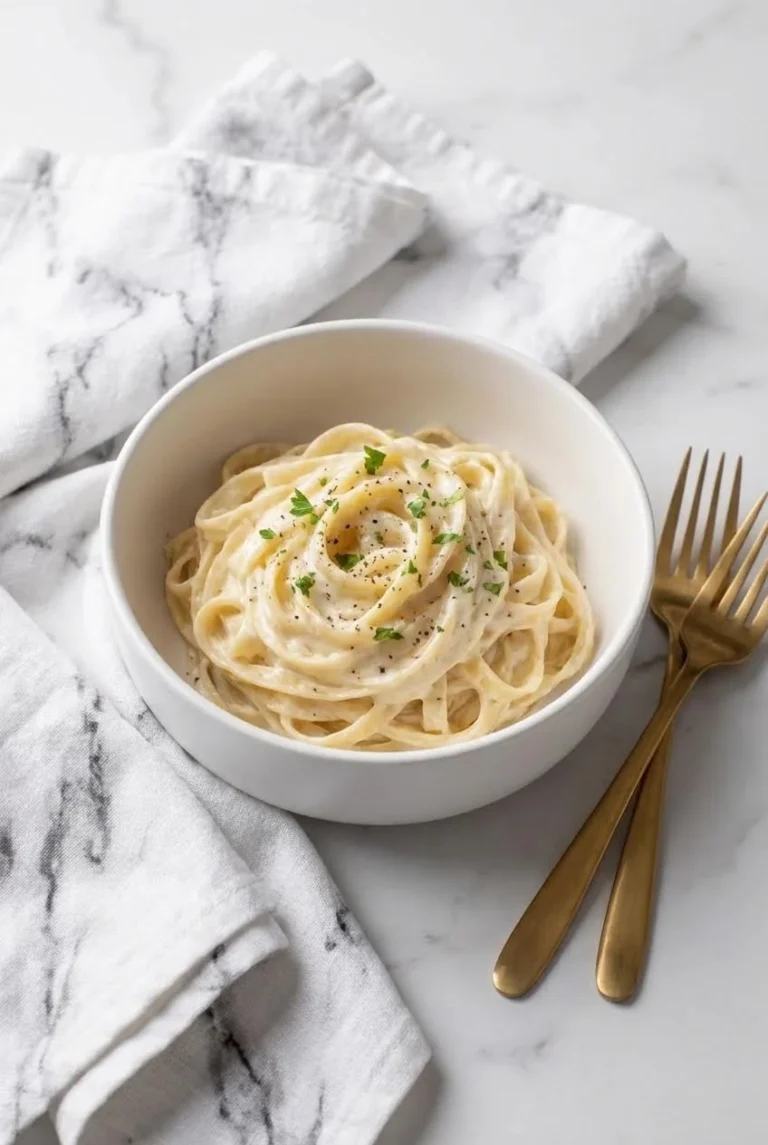 Creamy slow cooker sour cream noodles served in a bowl