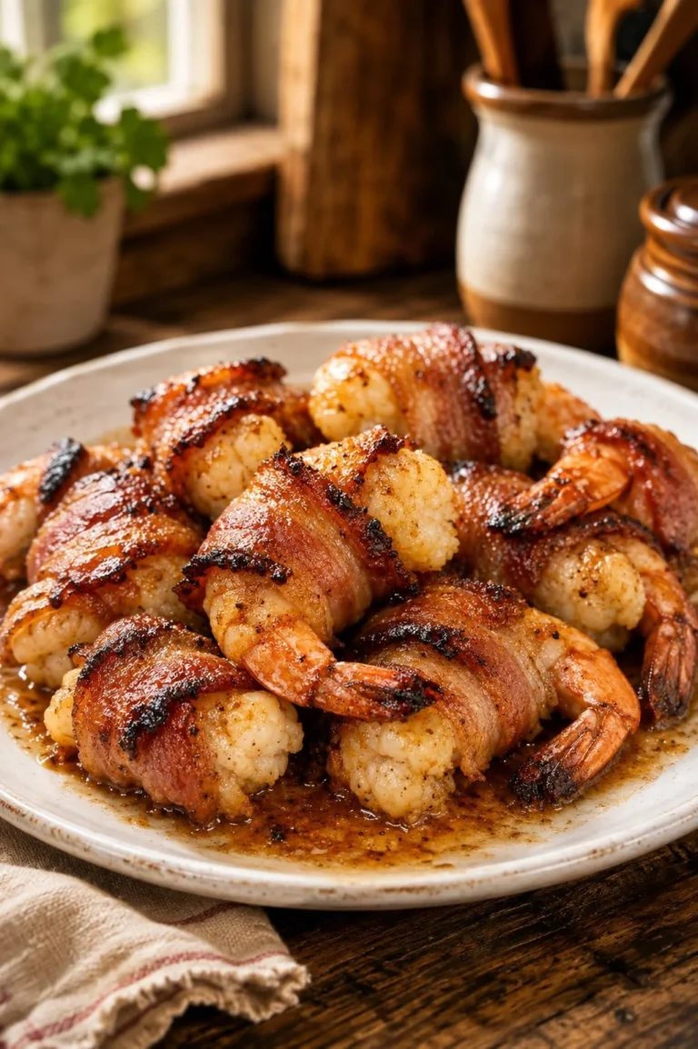 Southern 3-Ingredient Bacon Wrapped Shrimp appetizer recipe