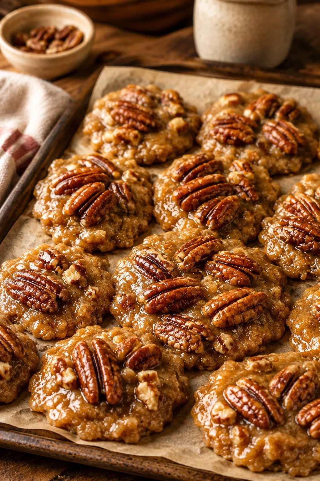 Delicious Southern 3-Ingredient pecan pralines on a decorative plate