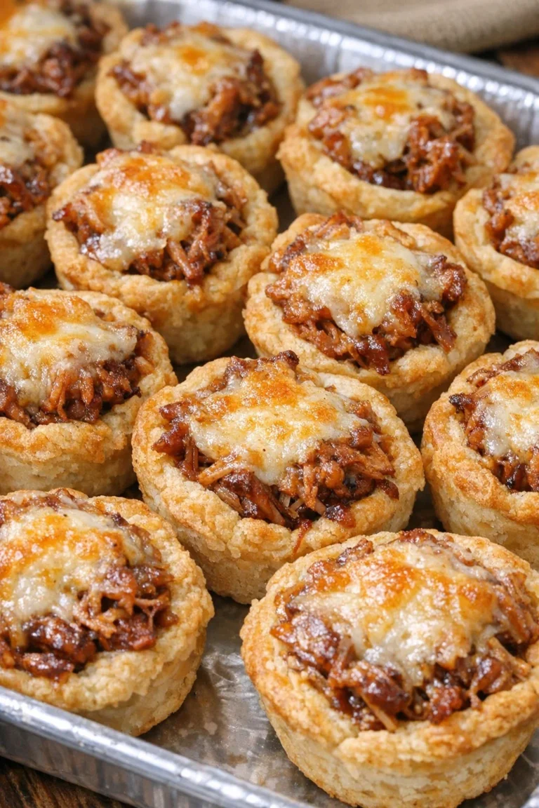 Plate of Southern BBQ Pork Cups made with 4 simple ingredients