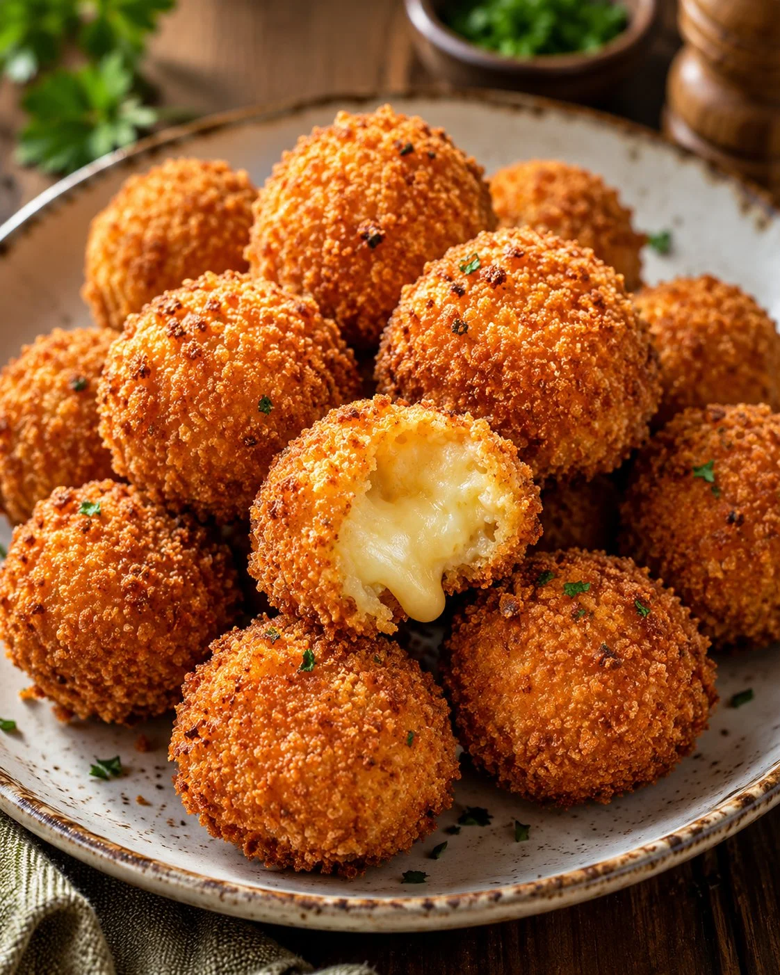 Southern 4-ingredient cheesy grit bites served on a plate