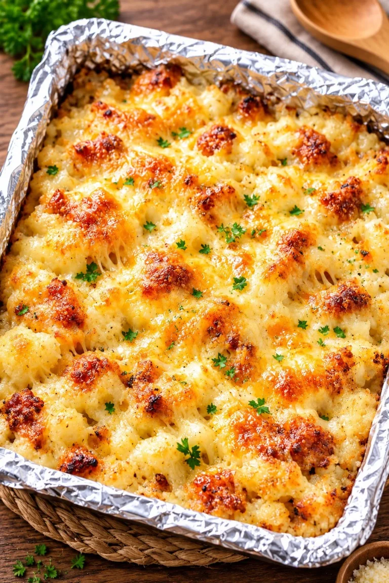 Delicious Southern 4-Ingredient Cheesy Hashbrown Casserole with melted cheese