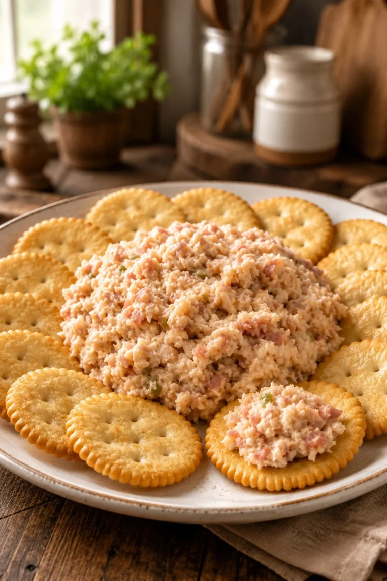 Southern deviled ham spread made with four simple ingredients.
