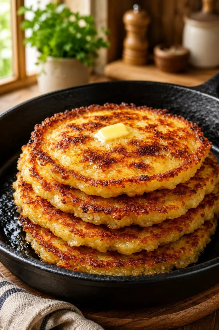 Delicious Southern 4-ingredient poor man hoecakes served on a plate