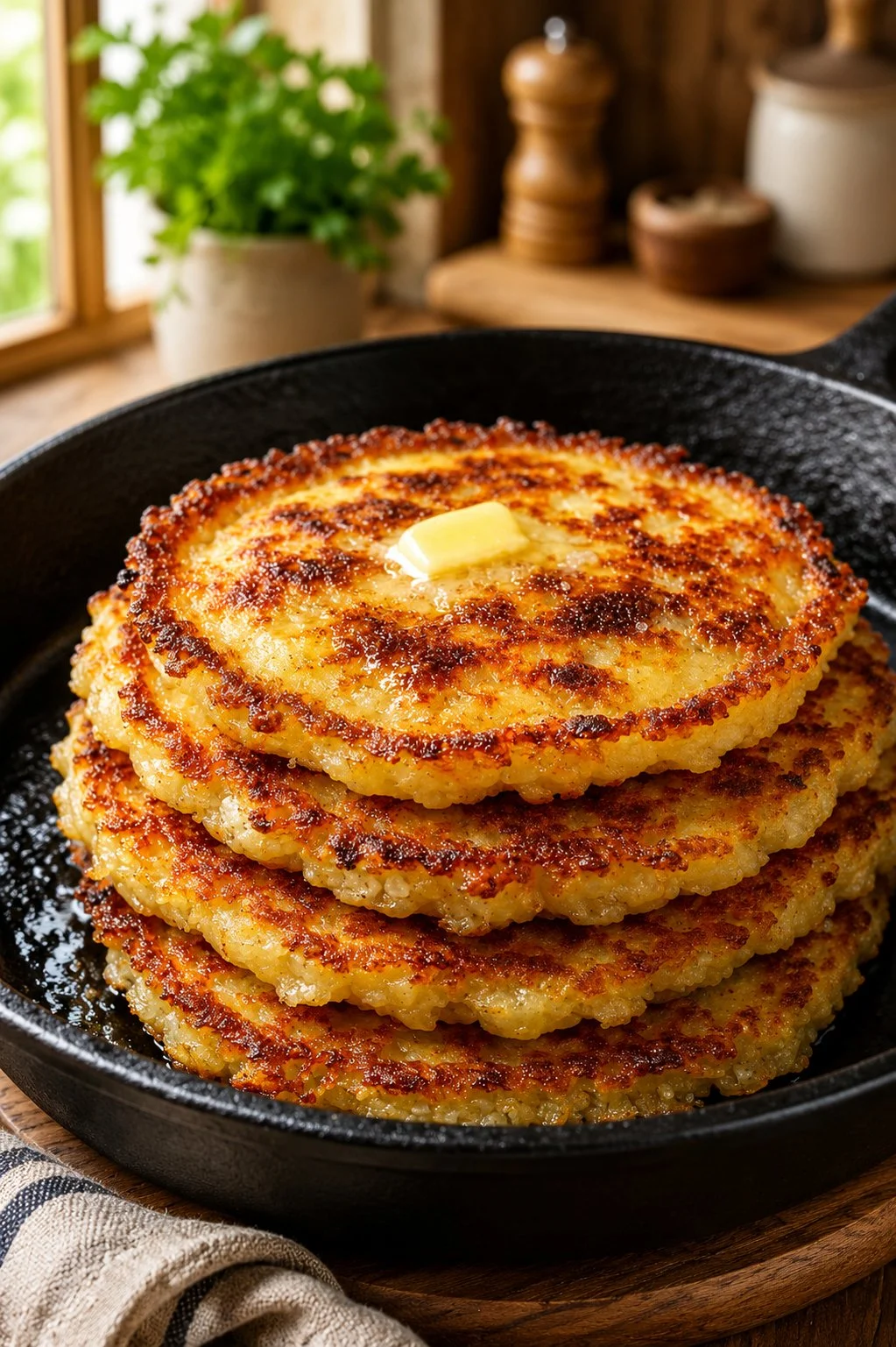 Delicious Southern 4-ingredient poor man hoecakes served on a plate