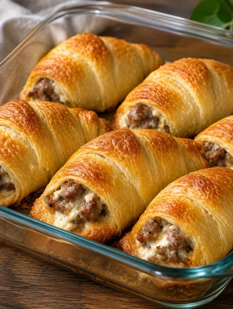 Southern 4-Ingredient Sausage Cream Cheese Crescents on a plate