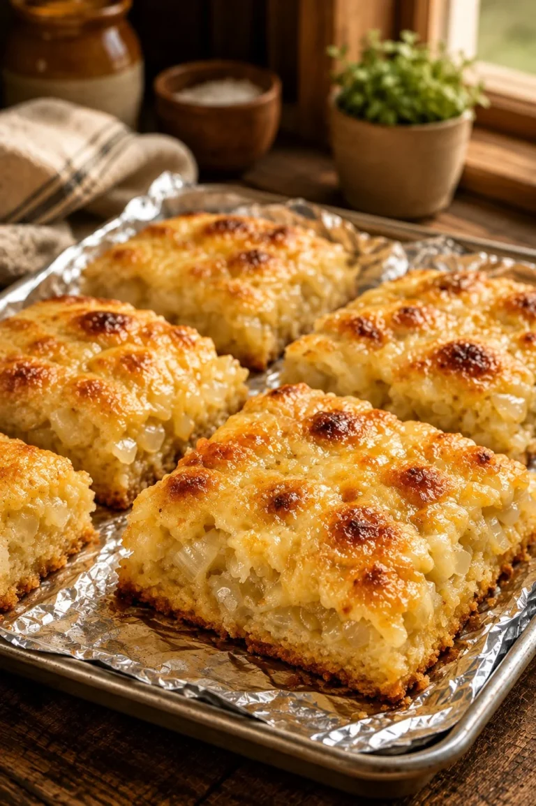 Delicious Southern sweet onion squares made with 4 ingredients.