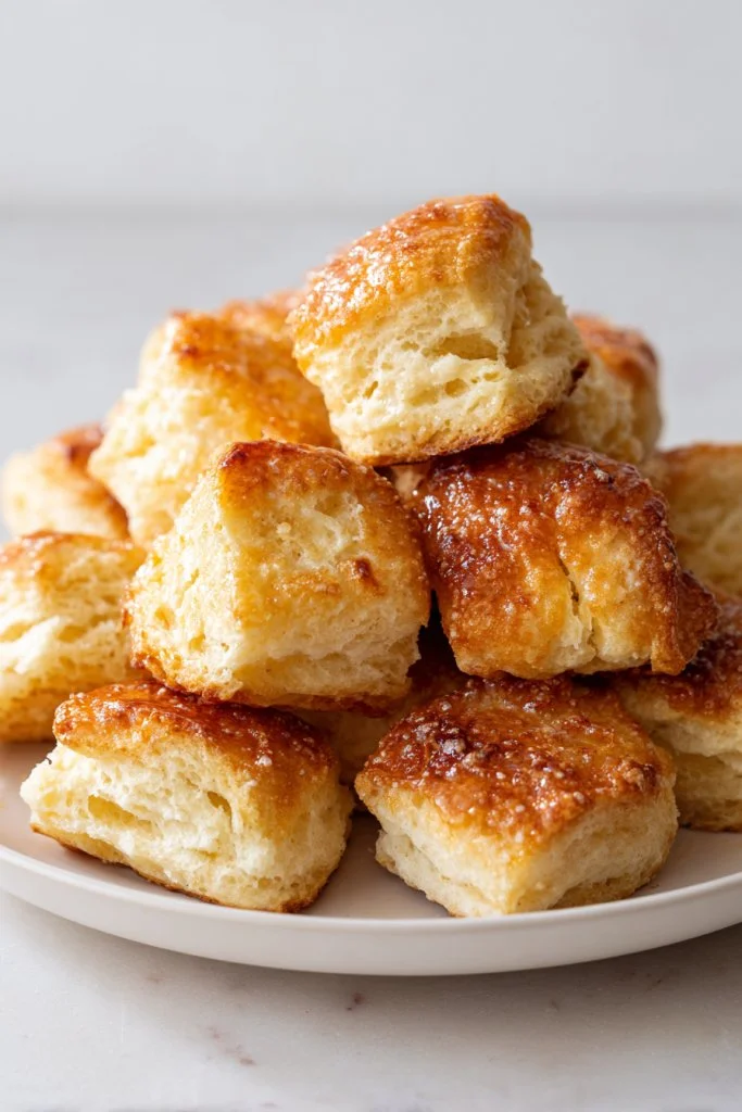 Southern Butter Biscuit Bites on a rustic wooden table.