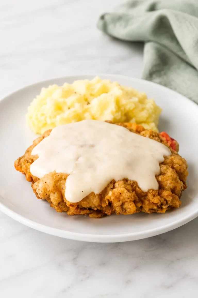 Southern chicken-fried steak served with creamy gravy