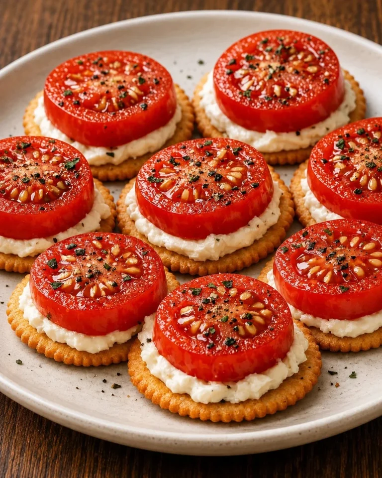 Delicious Southern Fresh Tomato Bites served on a plate