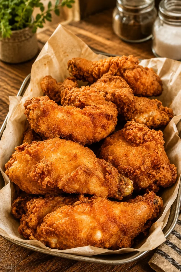 Delicious Southern Fried Chicken served with sides, crispy and golden brown