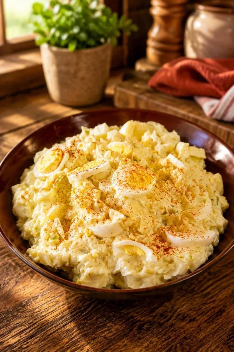 Delicious Southern Potato Salad served in a bowl.