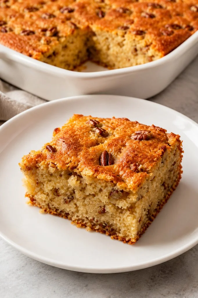 Slices of Sweet Alabama Pecan Bread with pecans on top, showcasing its delicious texture.