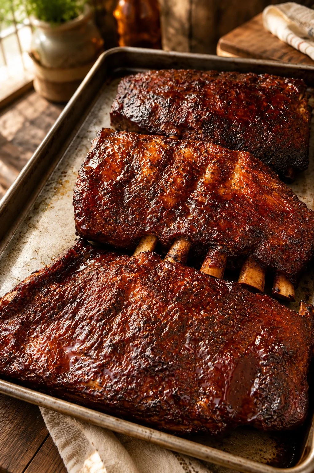 Delicious Sweet & Smoky St. Louis Style Smoked Ribs on a grill