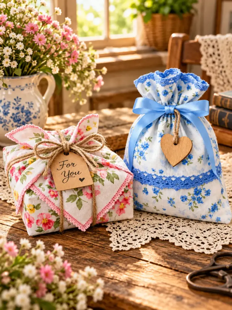 Vintage handkerchiefs sewn into a colorful patchwork throw pillow