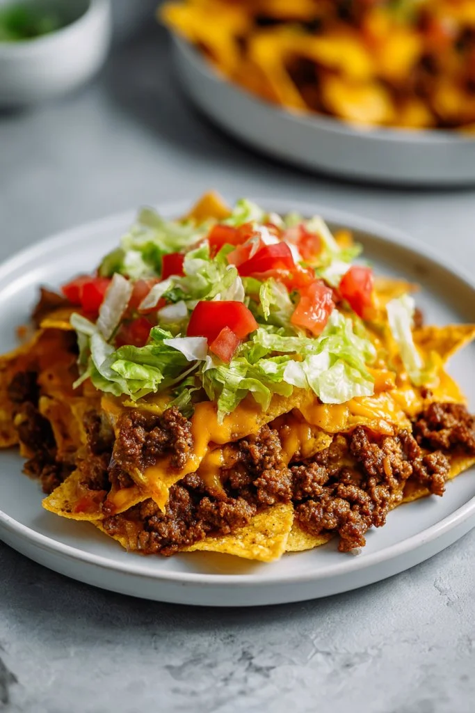 Delicious Walking Taco Casserole served in a bowl with toppings.